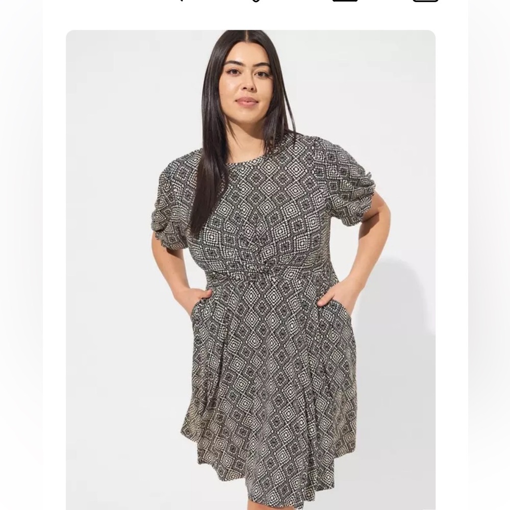 Torrid Mini Super Soft Balloon Sleeve Aline Dress Sz 4X NWT